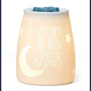 Scentsy Cream Wax Warmer Sun and Moon Celestial Design